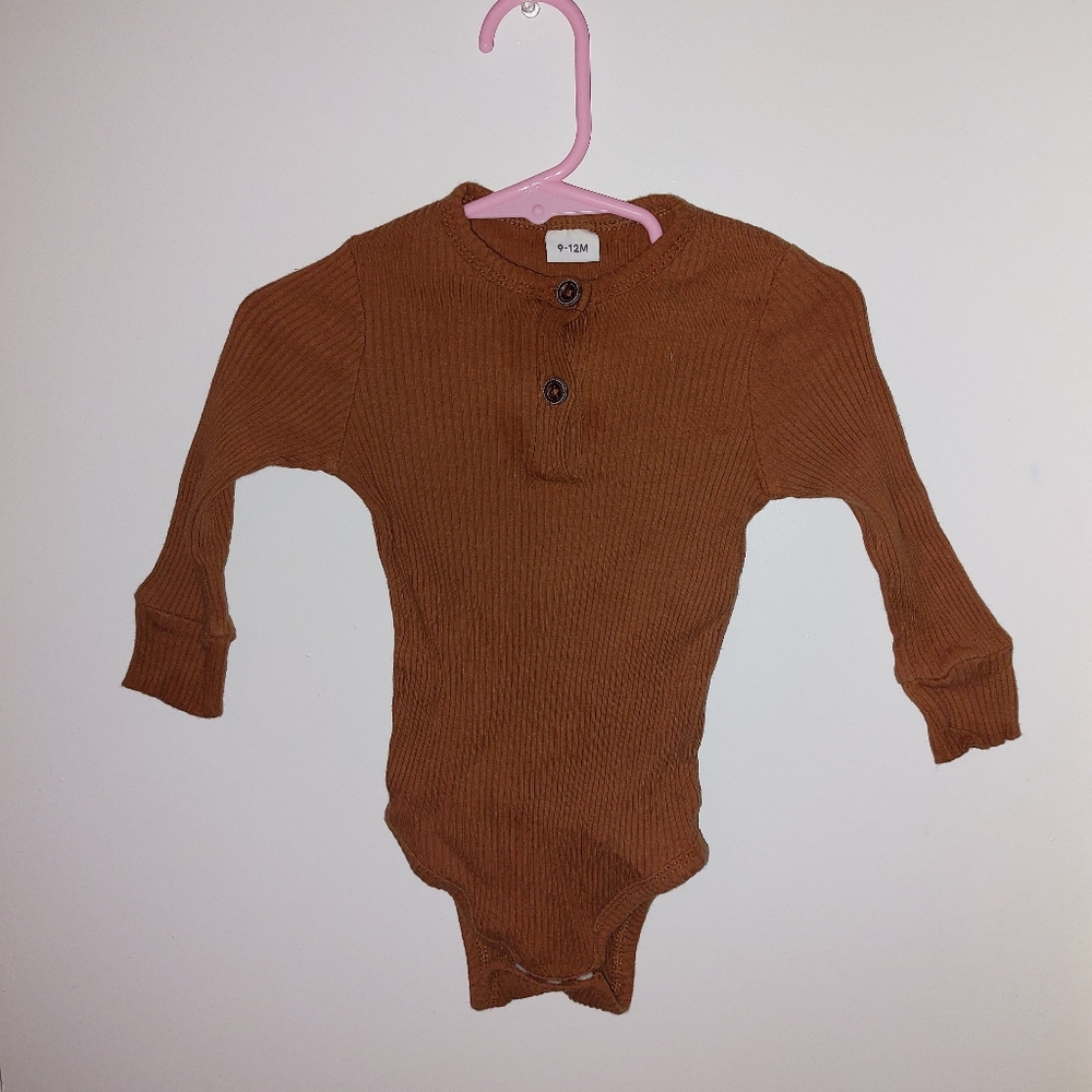 Nude brown long sleeve onsie